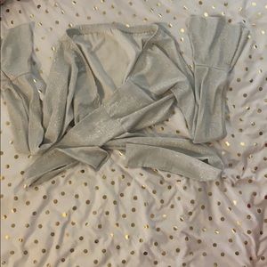 Two piece silver long sleeve bell bottom set